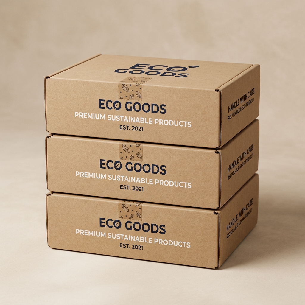 Custom printed mailer boxes stacked neatly